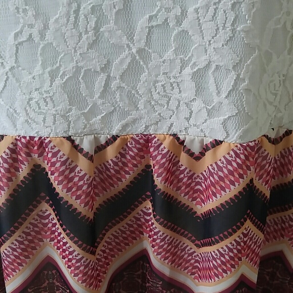 Stella Tweed chevron and lace maxi dress size 3X - Picture 2 of 5